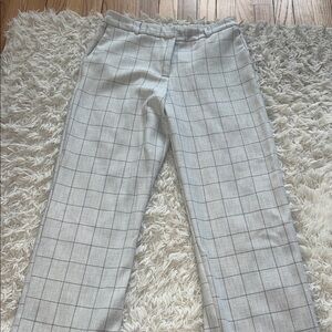 Rachel Zoe Light Gray Windowpane Trousers